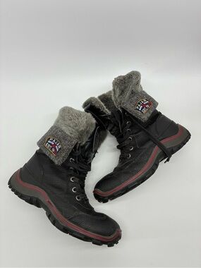 Pajar Black Boots with Gray Fur Trim